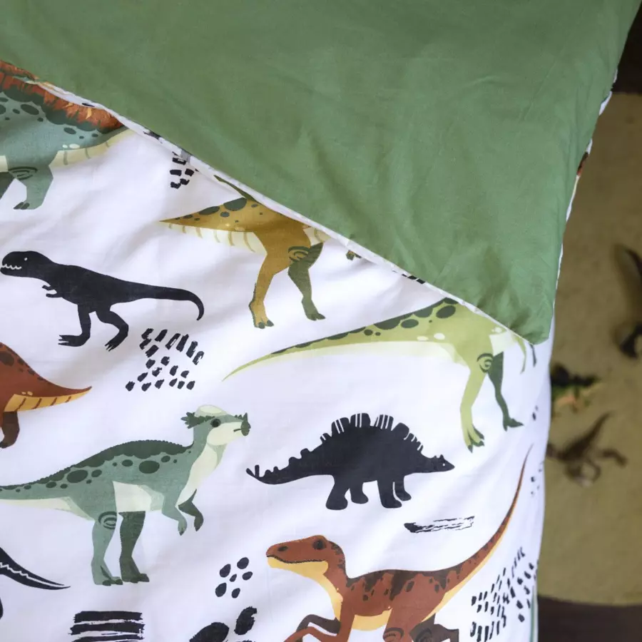 Eminza Housse De Couette Et Deux Taies Enfant Coton (240 X 220 Cm) Cretace Verte