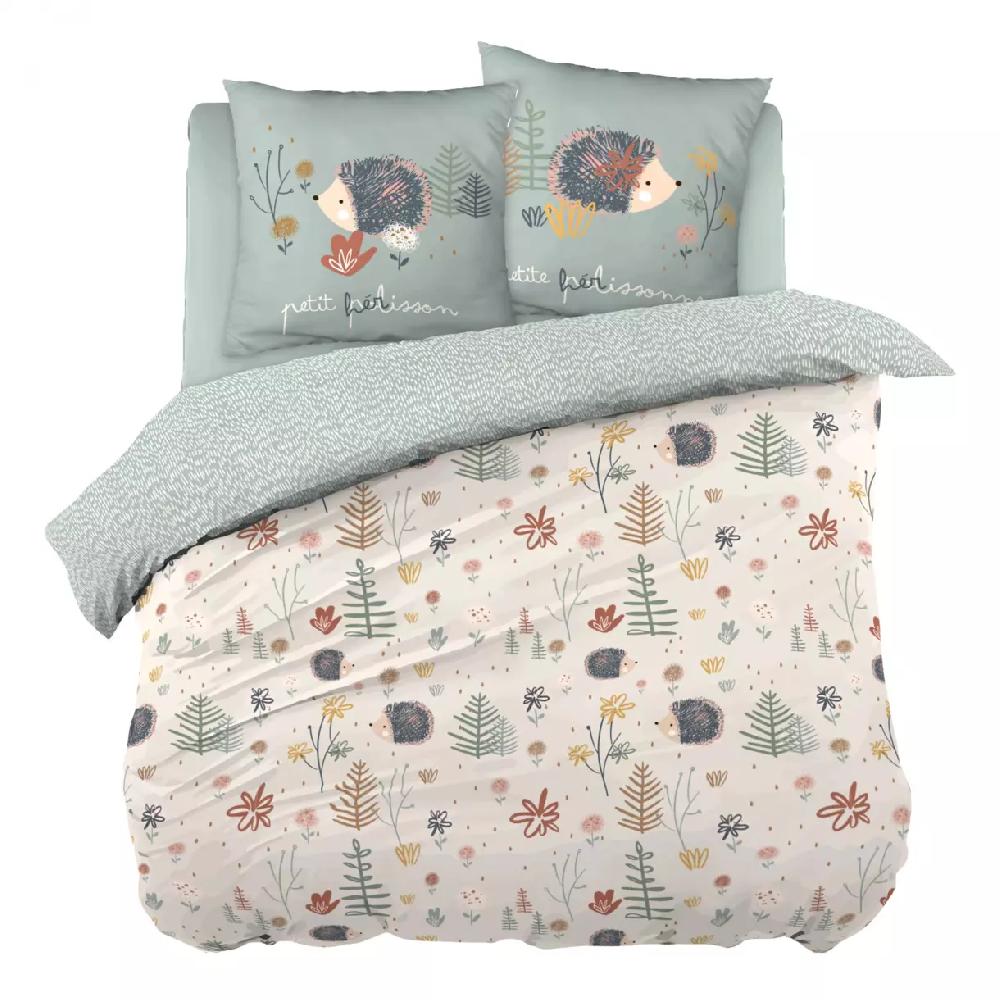 eminza Housse de couette et deux taies enfant coton (240 x 220 cm) Polisson Multicolore