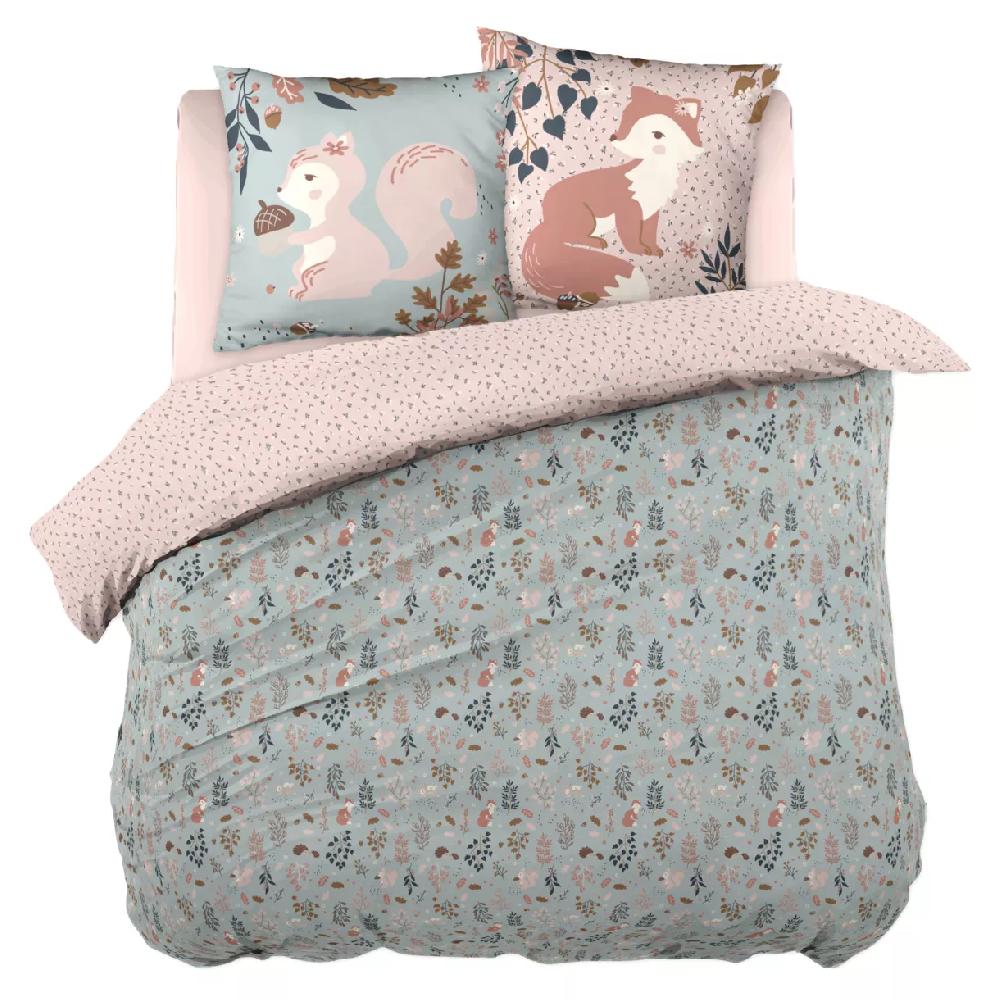 eminza Housse de couette et deux taies enfant coton (240 x 220 cm) Tamia Multicolore