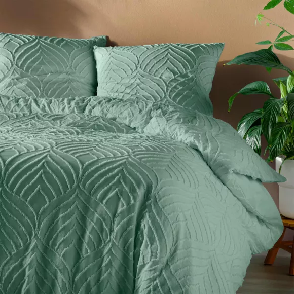 Eminza Housse De Couette Et Deux Taies Microfibre (260 X 240 Cm) Heltie Vert Sauge