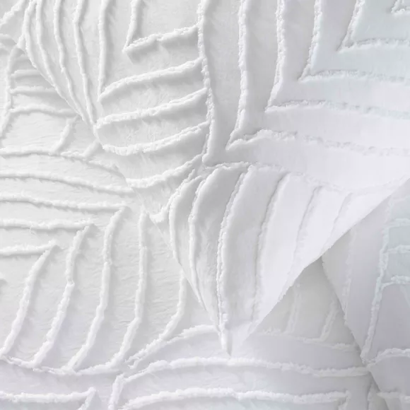 Eminza Housse De Couette Et Deux Taies Microfibre Tuftée (260 X 240 Cm) Heltie Blanche
