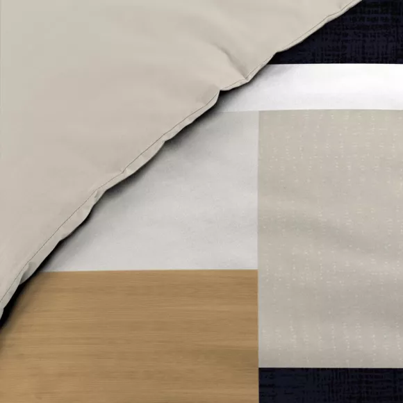 Eminza Housse De Couette Et Deux Taies Percale De Coton (260 X 240 Cm) Ulysse Multicolore