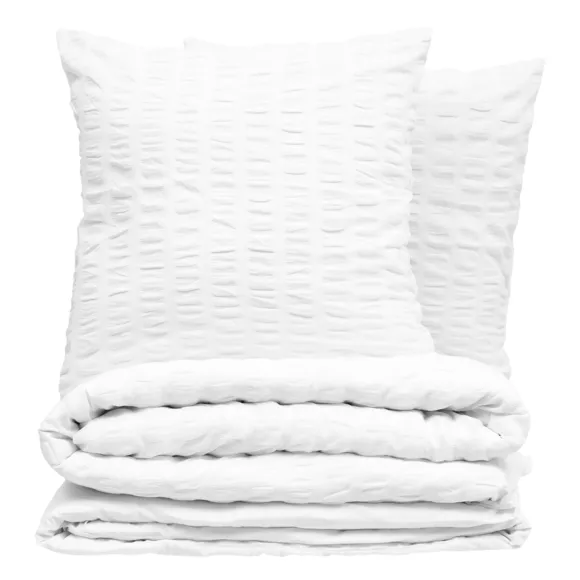 Eminza Housse De Couette Et Deux Taies Polycoton (260 X 240 Cm) Irhia Blanche