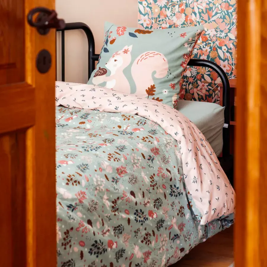 Eminza Housse De Couette Et Une Taie Enfant Coton (140 X 200 Cm) Tamia Multicolore