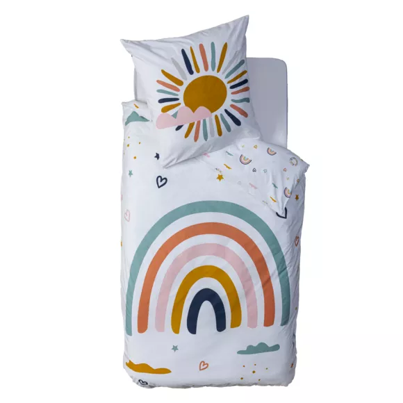 Eminza Housse De Couette Et Une Taie Enfant Coton (140 X 200 Cm) Arc-en-ciel Multicolore