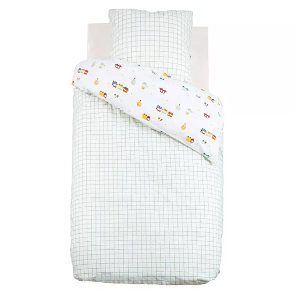 Eminza Housse De Couette Et Une Taie Enfant Coton (140 X 200 Cm) Voitures Multicolore