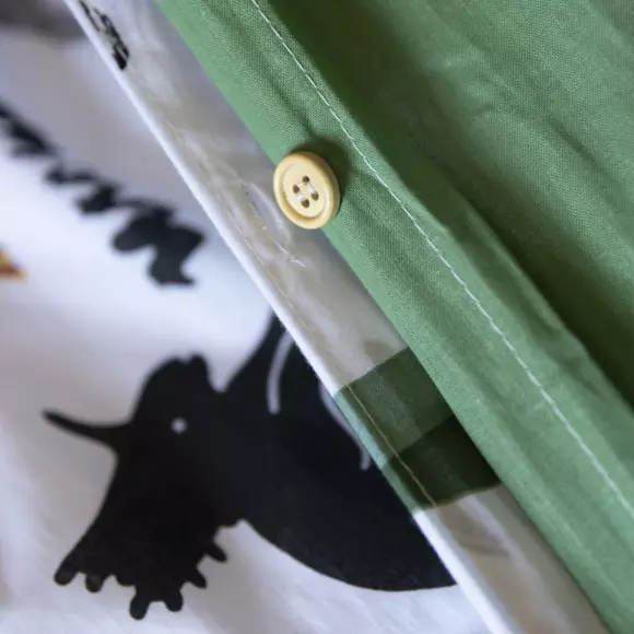 Eminza Housse De Couette Et Une Taie Enfant Coton (140 X 200 Cm) Cretace Verte