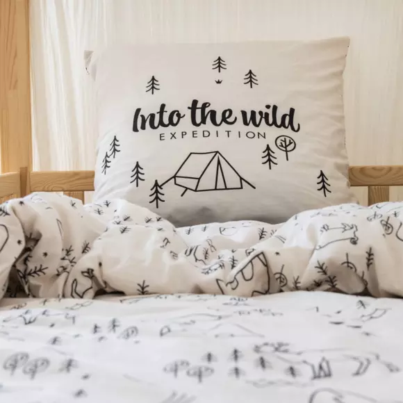 Eminza Housse De Couette Et Une Taie Enfant Coton (140 X 200 Cm) Wild Ecru