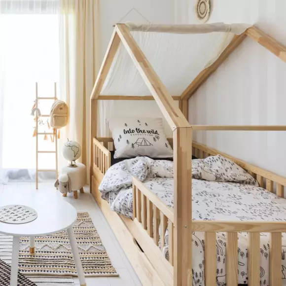 Eminza Housse De Couette Et Une Taie Enfant Coton (140 X 200 Cm) Wild Ecru