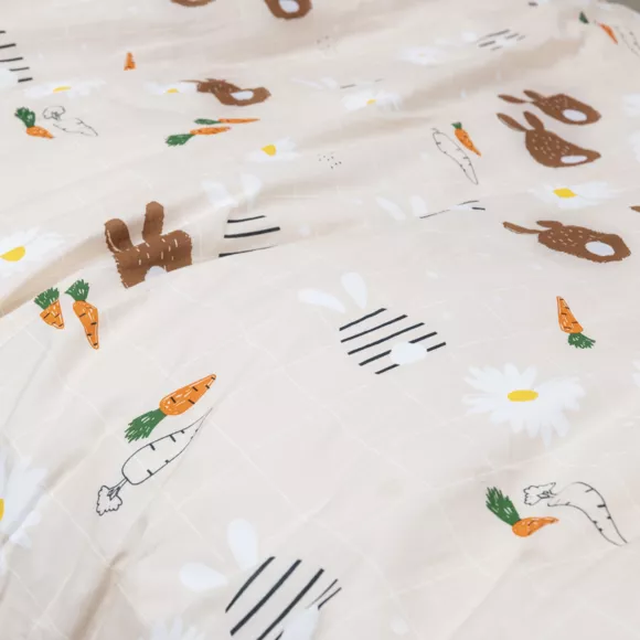 Eminza Housse De Couette Et Une Taie Enfant Coton (140 X 200 Cm) Pompon Marron