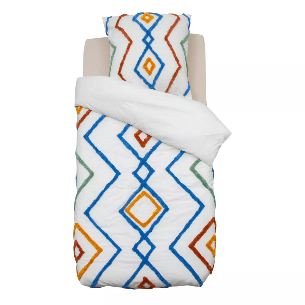 eminza Housse de couette et une taie enfant coton (140 x 200 cm) Marrakech Multicolore