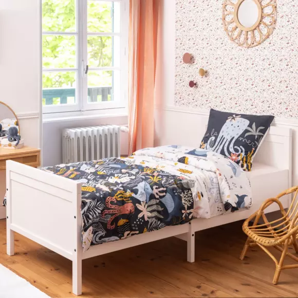 Eminza Housse De Couette Et Une Taie Enfant Coton (140 X 200 Cm) Octopia Multicolore