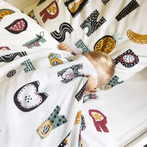 Eminza Housse De Couette Et Une Taie Enfant Coton (140 X 200 Cm) Farandole Multicolore