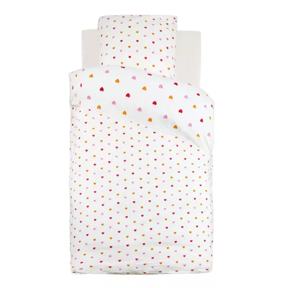 Eminza Housse De Couette Et Une Taie Enfant Coton (140 X 200 Cm) Amour Multicolore