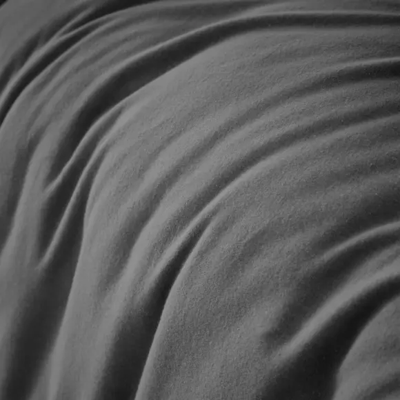 Eminza Housse De Couette Flanelle De Coton (140 X 200 Cm) Théa Gris Anthracite