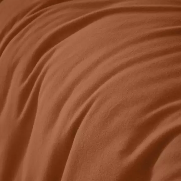 Eminza Housse De Couette Flanelle De Coton (240 X 220 Cm) Théa Terracotta