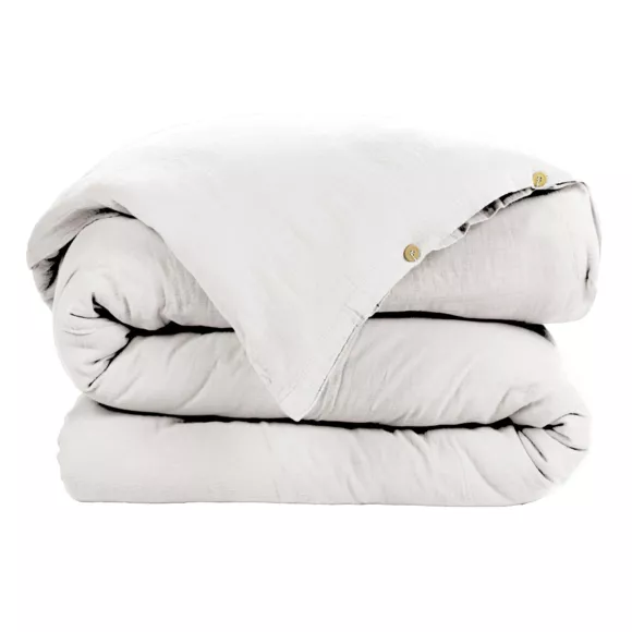 Eminza Housse De Couette Gaze De Coton (140 X 200 Cm) Gaïa Blanc Chantilly