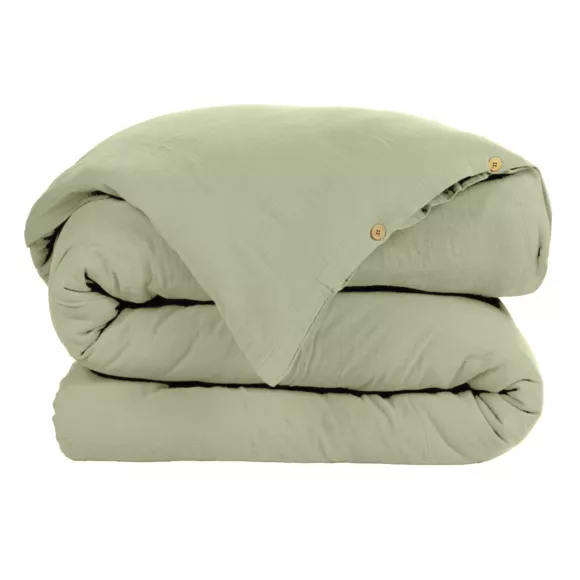 Eminza Housse De Couette Gaze De Coton (140 X 200 Cm) Gaïa Vert Tilleul