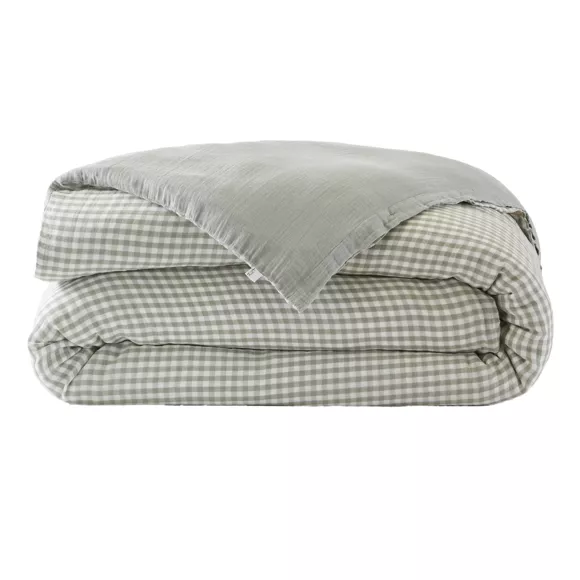 Eminza Housse De Couette Gaze De Coton (140 X 200 Cm) Vickie Vert Eucalyptus