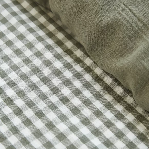 Eminza Housse De Couette Gaze De Coton (140 X 200 Cm) Vickie Vert Romarin