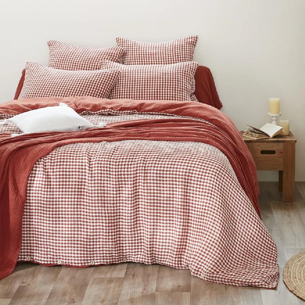 eminza Housse de couette gaze de coton (140 x 200 cm) Vickie Terracotta