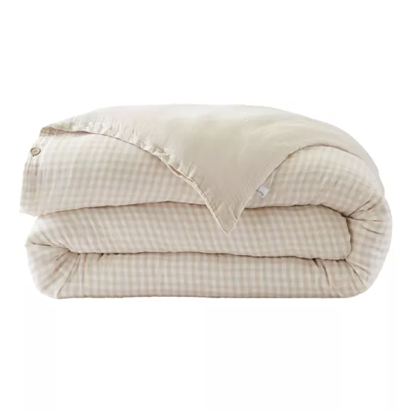 Eminza Housse De Couette Gaze De Coton (140 X 200 Cm) Vickie Beige