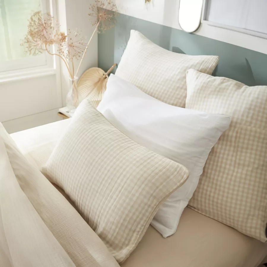 Eminza Housse De Couette Gaze De Coton (140 X 200 Cm) Vickie Beige