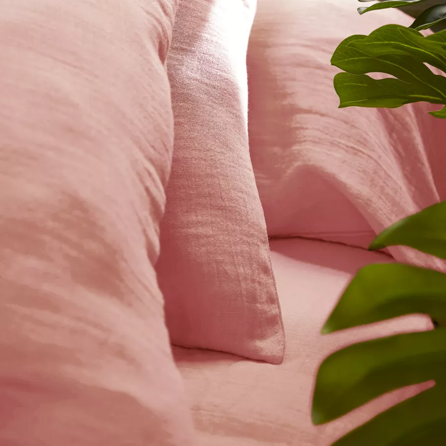 Eminza Housse De Couette Gaze De Coton (240 X 220 Cm) Gaïa Rose Pêche