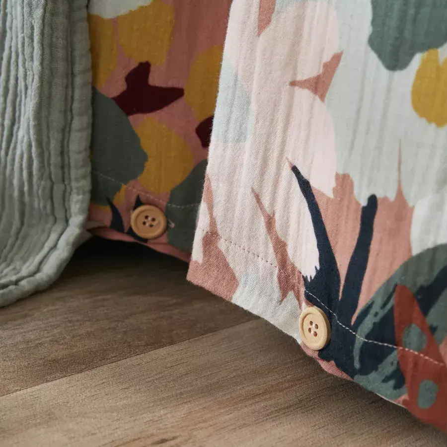 Eminza Housse De Couette Gaze De Coton (260 X 240 Cm) Azel Multicolore