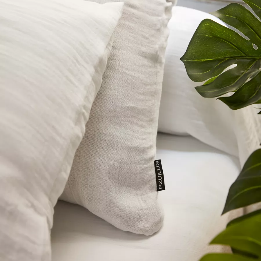 Eminza Housse De Couette Gaze De Coton (260 X 240 Cm) Gaïa Blanc Chantilly