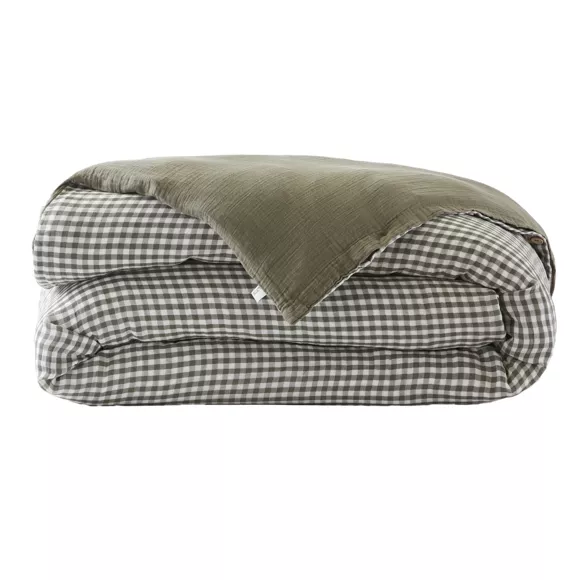 Eminza Housse De Couette Gaze De Coton (260 X 240 Cm) Vickie Vert Romarin