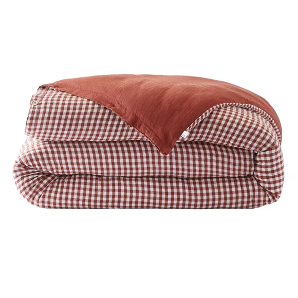 Eminza Housse De Couette Gaze De Coton (260 X 240 Cm) Vickie Terracotta