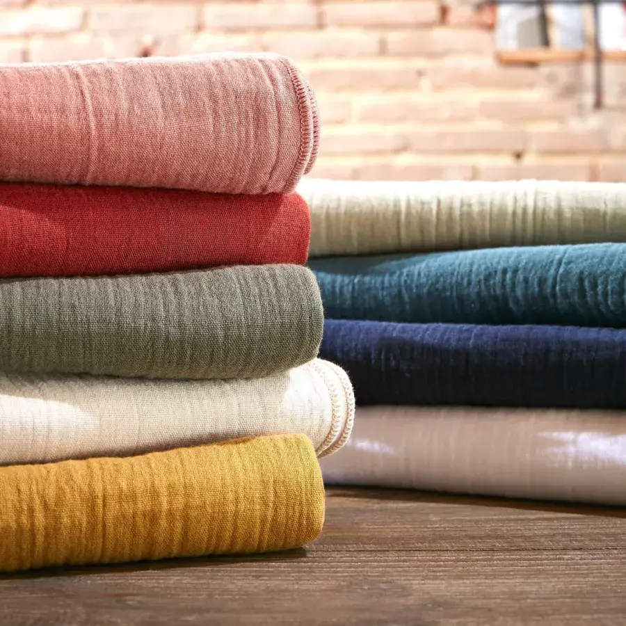 Eminza Housse De Couette Gaze De Coton (280 X 240 Cm) Gaïa Abricot