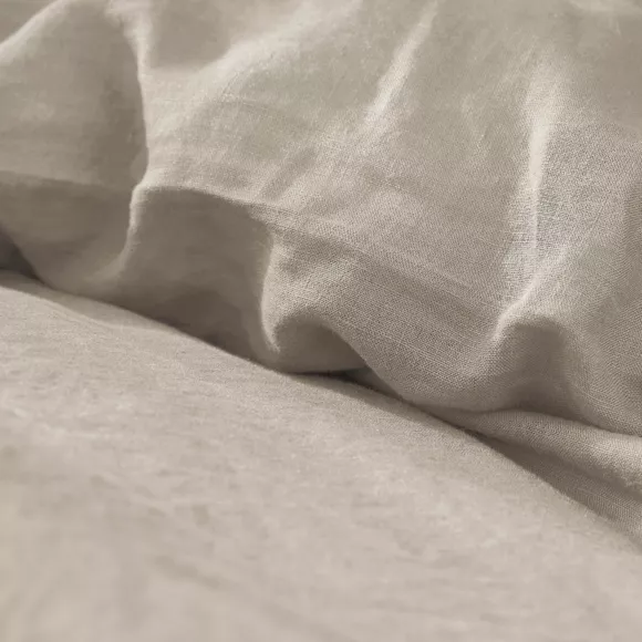 Eminza Housse De Couette Lin Lavé (240 X 220 Cm) Louise Beige