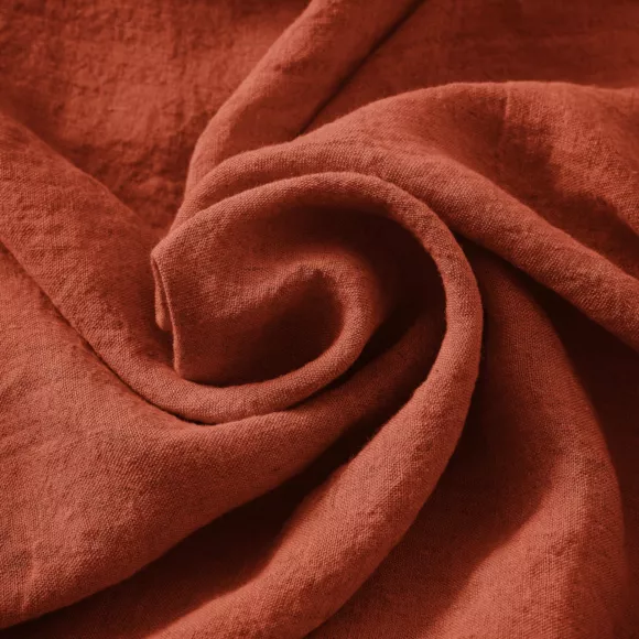 Eminza Housse De Couette Lin Lavé (240 X 220 Cm) Louise Terracotta