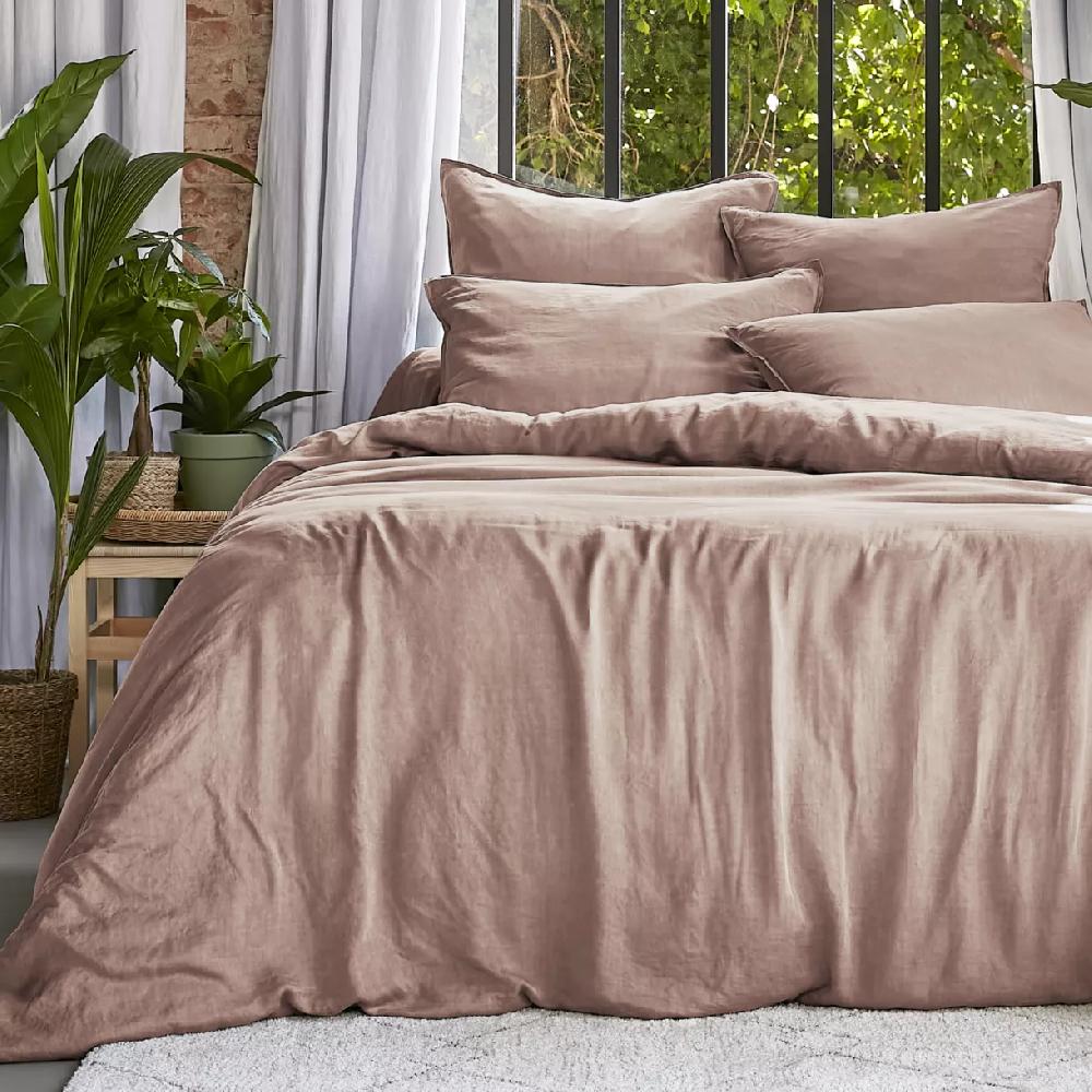 eminza Housse de couette lyocell Tencel™ lavé (240 x 220 cm) Olivia Rose blush