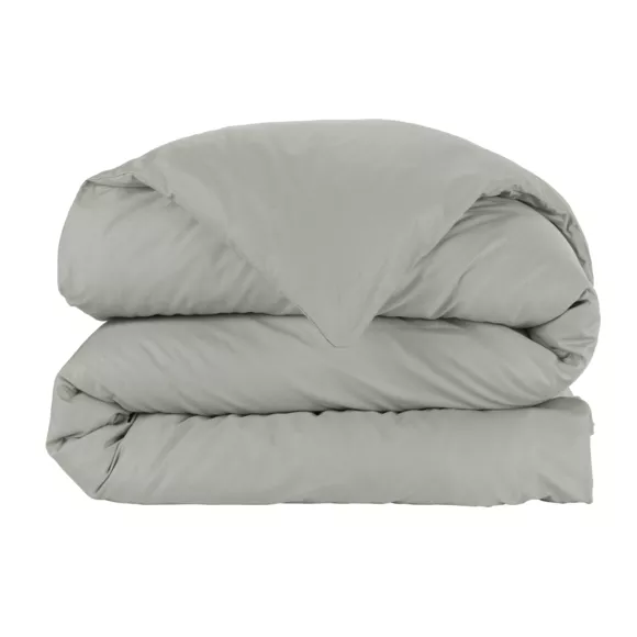 Eminza Housse De Couette Percale De Coton (140 X 200 Cm) Cali Gris Clair