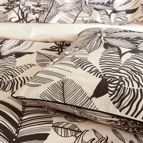 Eminza Housse De Couette Percale De Coton (200 X 200 Cm) Alba Noire