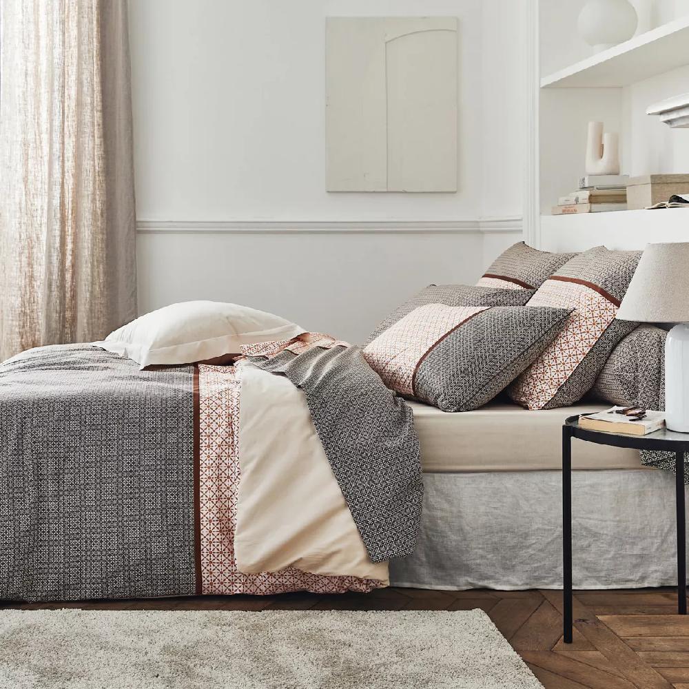 eminza Housse de couette percale de coton (200 x 200 cm) Gabin Multicolore