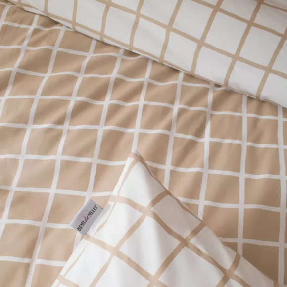 Eminza Housse De Couette Percale De Coton (200 X 200 Cm) Max Beige