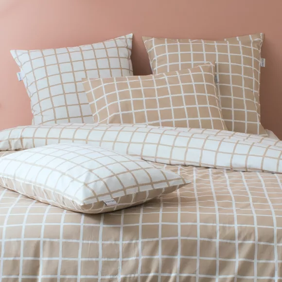 Eminza Housse De Couette Percale De Coton (200 X 200 Cm) Max Beige