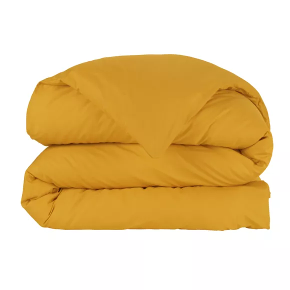 Eminza Housse De Couette Percale De Coton (240 X 220 Cm) Cali Jaune Moutarde