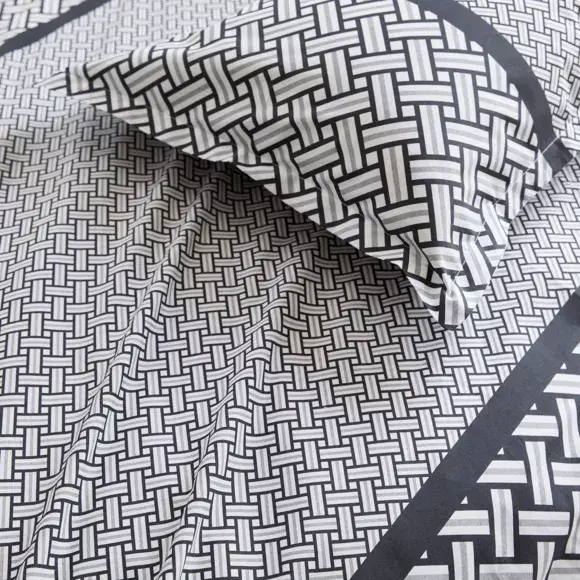 Eminza Housse De Couette Percale De Coton (240 X 220 Cm) Riviera Grise