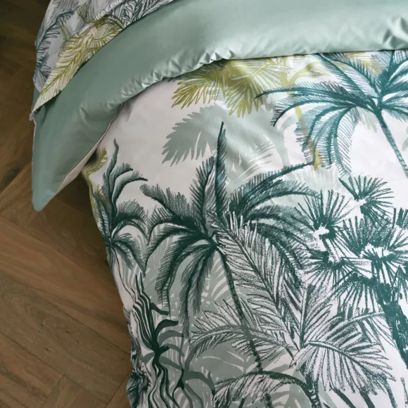Eminza Housse De Couette Percale De Coton (240 X 220 Cm) Trinidad Mousson Verte