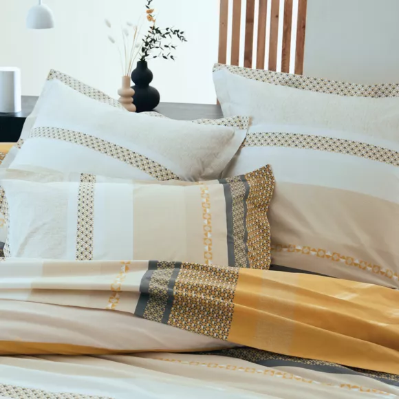 Eminza Housse De Couette Percale De Coton (260 X 240 Cm) Marlow Jaune