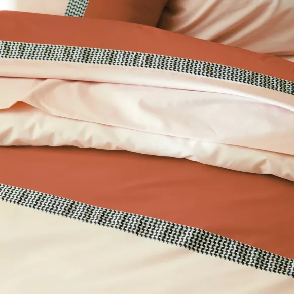 Eminza Housse De Couette Percale De Coton (280 X 240 Cm) Macassar Cognac