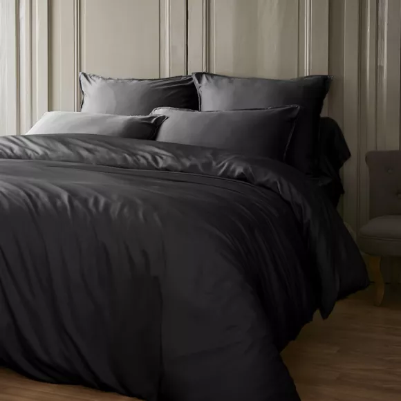 Eminza Housse De Couette Satin De Bambou (240 X 220 Cm) Salomé Noir