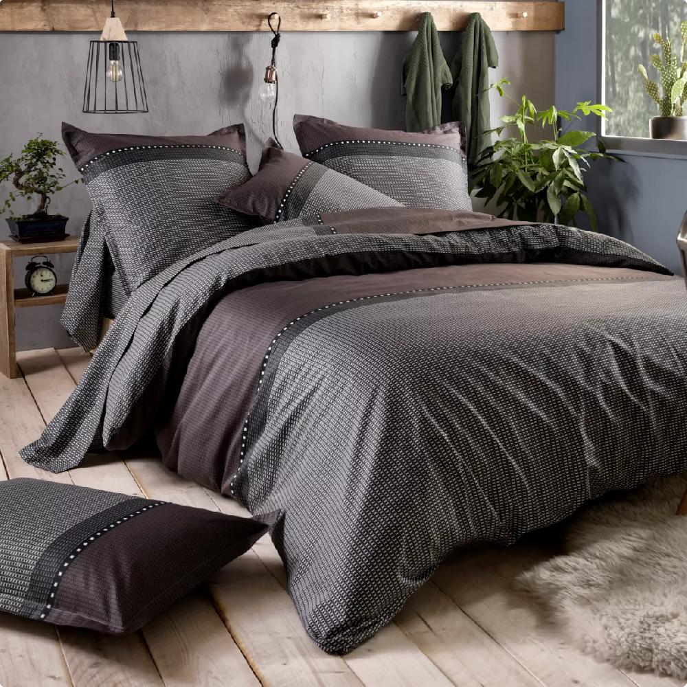 eminza Housse de couette satin de coton (260 x 240 cm) Enzo Noire