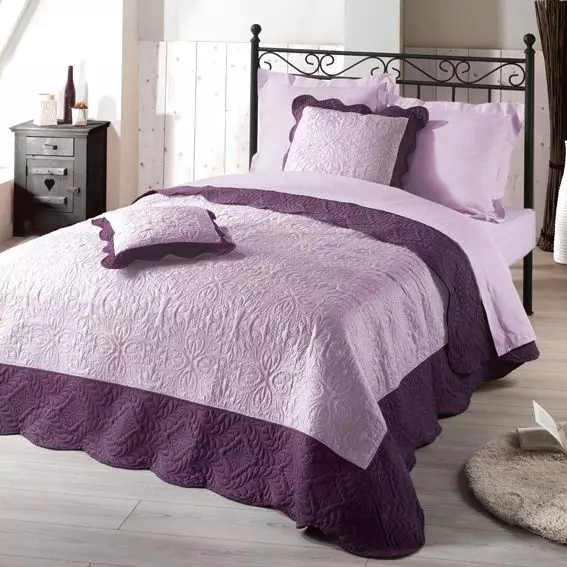 Eminza Housse De Coussin Boutis Carrée (60 Cm) Edana Prune