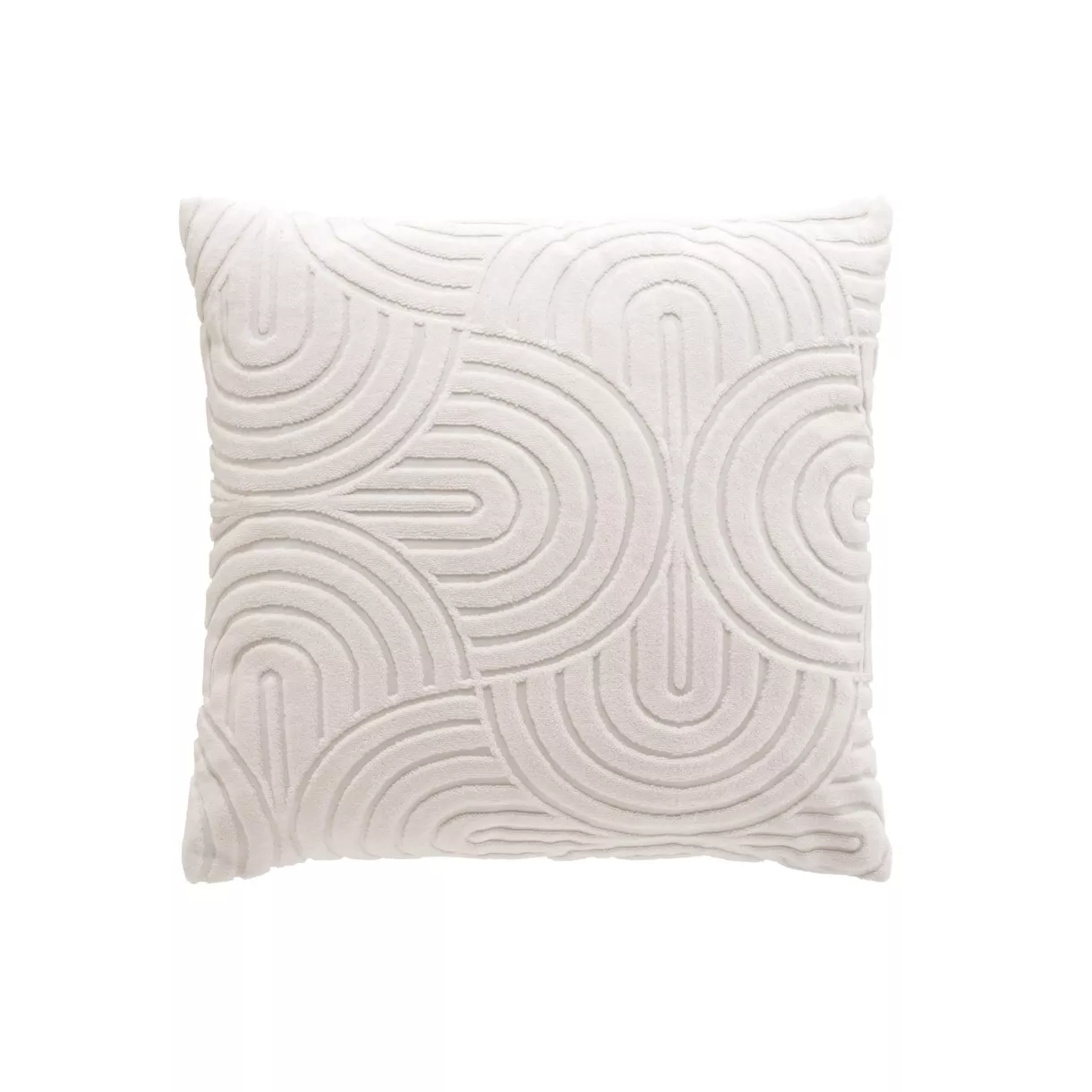 eminza Housse de coussin carrée bouclette (40 x 40 cm) Solly Blanche